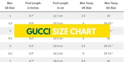 gucci size conversion|gucci ace size chart.